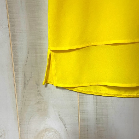 Michael Kors Yellow Double Layer Front V Neck Hi Low Tank Top Sz S - Picture 7 of 8